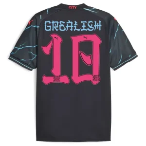 Manchester City HAALAND #9 GREALISH #10 DE BRUYNE #17 J.ALVAREZ #19 FODEN #47 Japanese Tour Printing Third Jersey 2023/24