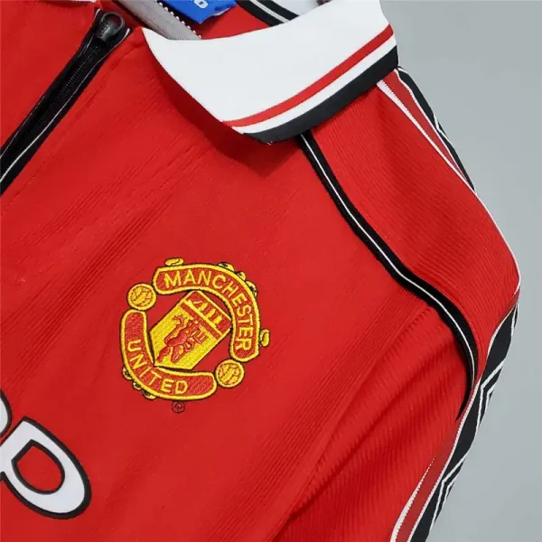 1998-00 Manchester United Beckham #7 Retro Jersey Home Long Sleeve