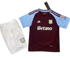 Kids Aston Villa Home Kits(Jersey+Shorts) 24/25
