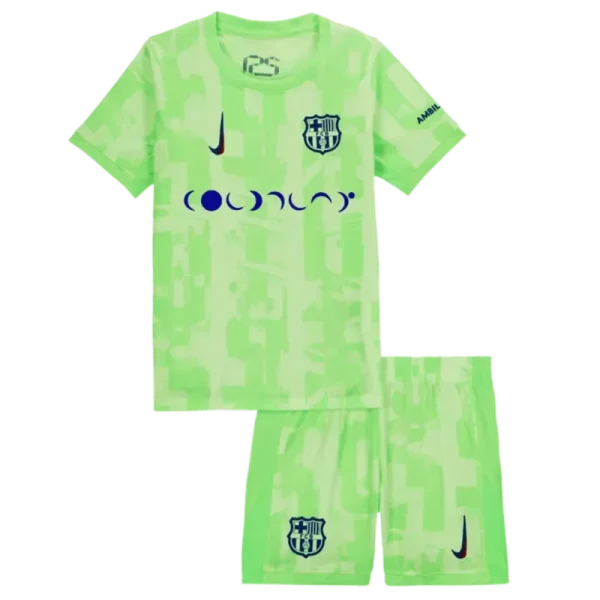 Kids Barcelona Third x Coldplay Kits(Jersey+Shorts) 2024-25