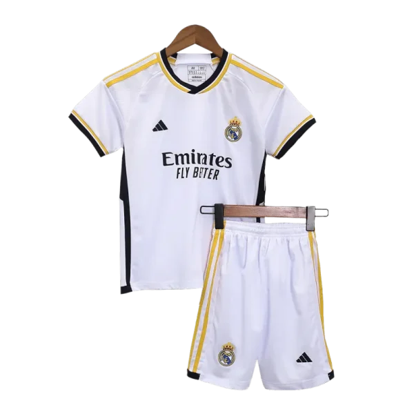 2023/24 Kids Real Madrid Home Whole Kit(Jersey+Shorts+Socks)