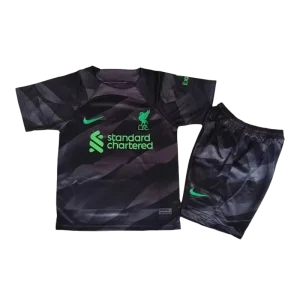 23-24 Kids Liverpool Goalkeeper Kit(Jersey+Shorts) Black