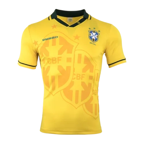 1993-94 Brazil Jersey Custom Home Soccer Retro Jersey