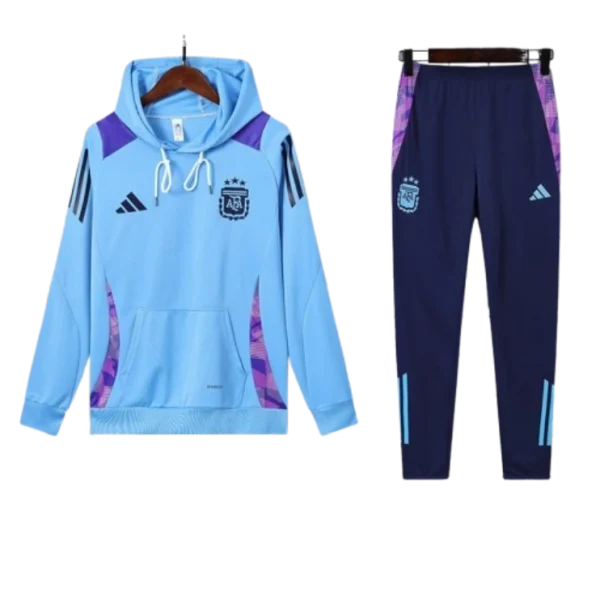 Argentina Nation 2024-25 Hooded Blue Training Tracksuit Kit
