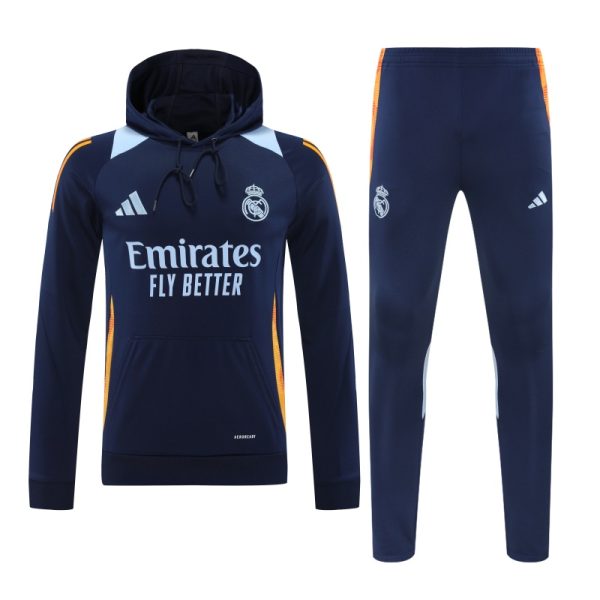 2024-25 Real Madrid Zipper Sweatshirt Kit(Top+Pants) White