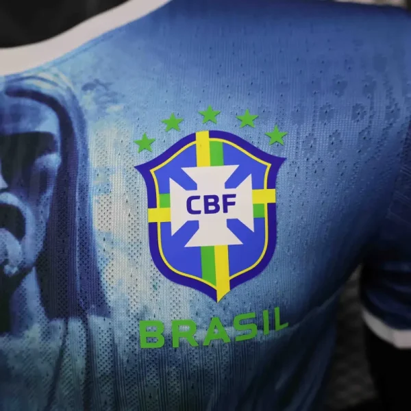 Brazil Nation 2024 Cristo Redeemer Player Edition Blue Football Jersey Shirt