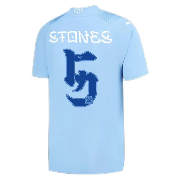 Manchester City HAALAND #9 GREALISH #10 DE BRUYNE #17 STONES #5 J.ALVAREZ #19 FODEN #47 Japanese Tour Printing Home Jersey 2023/24