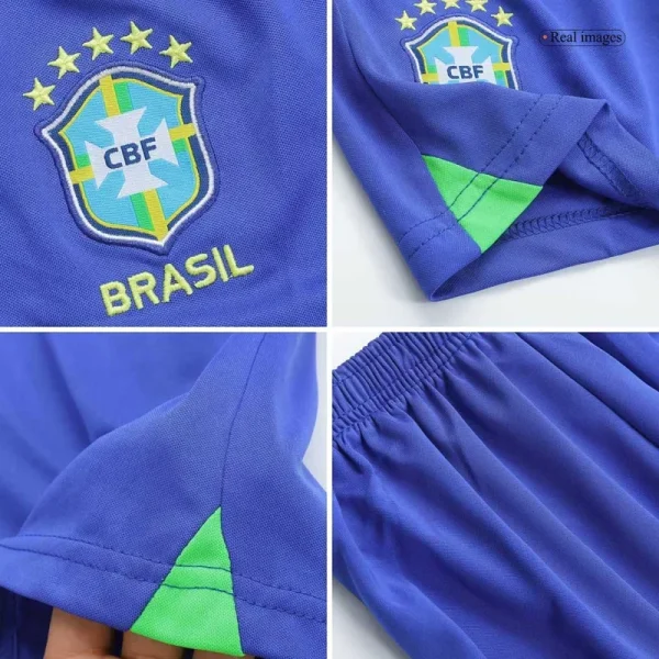 Brazil Kids World Cup 2022 Soccer Jersey Home Kit(Jersey+Shorts)