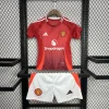2024/25 Kids Manchester United Home Kit(Jersey+Shorts)